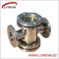 Sanitary Stainless Steel Four-Way Flanged Sight Glass